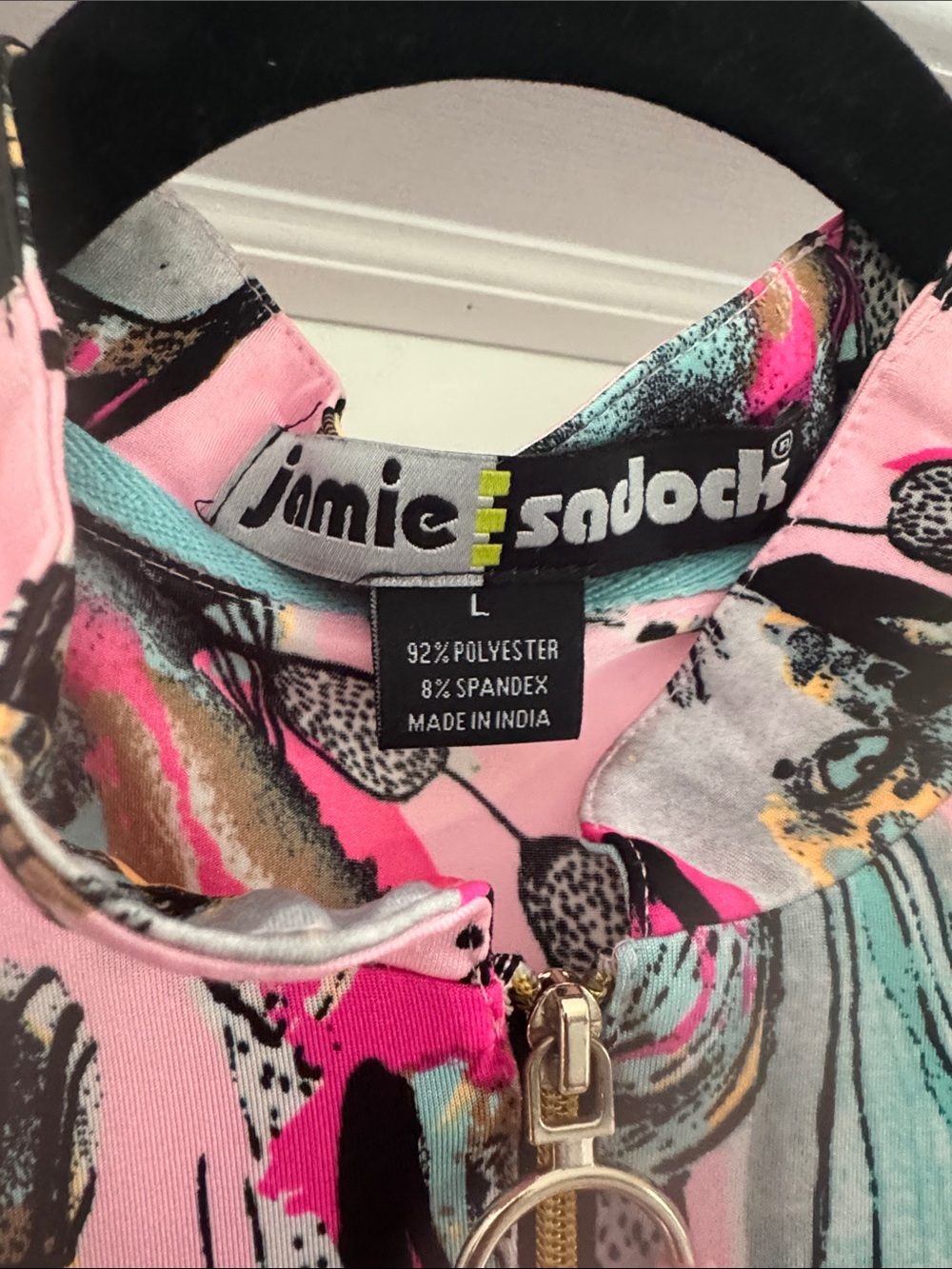 Jamie Sadock "Doll Party" print long sleeve golf top. - Picture 2 of 6